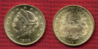USA 20 Dollars Goldmünze Double Eagle USA 20 Dollars Liberty, Frauenkopf 1896 Gold, Coronet Head Besseres Jahr