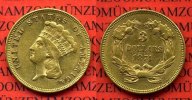 USA 3 Dollar Indian Proncess Head USA 3 Dollar Indianerprinzessin Sehr seltener Typ