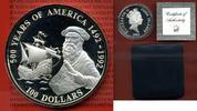 Cook Islands 100 Dollars 5 Unzen Silber Cook Islands 100 Dollars 1990 500 Jahre Amerika Schiffsmotiv