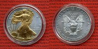 USA 1 Dollar Silver Eagle 1 Unze Goldapplika USA 1 Dollar 2011, Silver Eagle mit Goldapplikation, 1 Unze