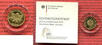 Deutschland BRD Germany FRG 20 Euro Goldmünze 1/8 Unze Deutschland BRD 20 Euro Gold 2014 G Deutscher Wald "Kastanie"