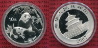 China Volksrepublik PRC 10 Yuan Panda 1 Unze Silber China Panda 10 Yuan 2007 1 Unze Silber Stempelglanz Fleck bei 18.30