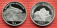 China 5 Yuan Silbermünze China 5 Yuan 1997 Halle zur Erhaltung der Harmonie PP Silber