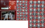 Russland Russia USSR, UDSSR 14 x 5 u. 14 x 10 Rubel Silber Stgl. Russland Olympische Spiele Moskau 1980 14 x 10 14 x 5 Rubel Stgl. mit Box
