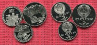 Russland UDSSR 1, 3, 5 Rubel Rußland 1987 Satz 1,3 und 5 Rubel 1987, 70 Jahre Oktoberrevolution