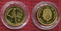 Spanien, Spain 100 Euro Gold Fußball Spanien 100 Euro Gold 2003 Fußball WM 2006 in Deutschland PP Spieler