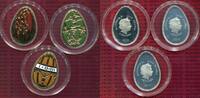 Cook Islands 3 x 5 Dollars Fabergé Eier Cook Islands 2013 3 x 5 $ Fabergé Eier PP mit Cloisonné Enameling und Zert.