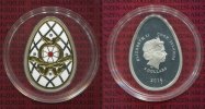 Cook Islands 5 Dollars Fabergé Ei Cook Islands 2010 1 x 5 $ Fabergé Ei Weiss PP mit Cloisonné Enameling und Zert.