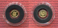Laos 500 Kip 2007 Minigoldmünze 1/2 g fein Laos 500 Kip 2007 25 Jahre Pandabär 1/2 g Minigoldmünze PP