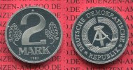 DDR, GDR Eastern Germany 2 Mark DDR 2 Mark 1987 Aluminium Polierte Platte
