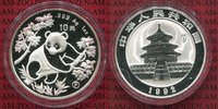 China Volksrepublik PRC 10 Yuan Silbermünze Panda 1Unze China Panda 1992 P 10 Yuan Tempel des Himmlischen Frieden Kapsel