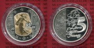 Frankreich France 5 Euro Bimetall Gold Silber Frankreich 5 Euro 2003 Silber, Säerin, Sameuse Goldinlay 2,7 g 0.750 PP OVP 写真