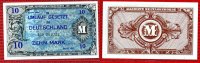 Alliierte Miltärbehörde Occupation Money 10 Mark Alliierte Militärbehörde 10 Mark 1944 UDSSR Druck 9 Stellig Bild