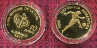 Argentinien 10 Pesos Commemorative Argentinien 10 Pesos 2004 Fußball WM 2006 Deutschland Goldmünze