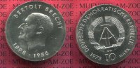 DDR, GDR Eastern Germany 10 Mark DDR Silber Gedenkmünze Bertolt Brecht 10 Mark DDR Silber Gedenkmünze Comemmorative coin