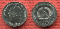 DDR, GDR Eastern Germany 20 Mark Silbermünze DDR DDR 20 Mark 1969 Johann Wolfgang von Goethe, 1749 - 1832 Picture