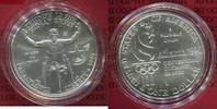USA 1 Dollar Commemorative Silber USA 1 Dollar Silber 1996 D Paralympics Wheelchair Rollstuhl Athlet Picture
