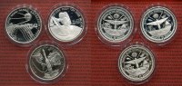 Marshall Inseln, Republic of the Marshall Islands 3 x 50 Dollars Silbermünzen Marshall Inseln 3 x 50 Dollar Lot 1989 Thema Weltall, Astronaut, Mondlandung Bild