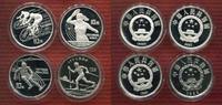 China 4 x 10 Yuan Silbermünzen China Set 4 x 10 Yuan 1990 - 1992 Olympische Spiele 1992 PP Bild