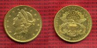 USA 20 Dollars Double Eagle Goldmünze USA 20 Dollars Liberty, Double Eagle Frauenkopf, 1904 Gold vz