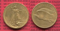 USA 20 Dollars Gold St. Gaudens Double Eagle USA 20 Dollars 1908 D Gold St. Gaudens Typ, ohne Motto Double Eagle vz
