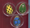 Cook Islands 3 x 5 Dollars Fabergé Eier Cook Islands 2010 3 x 5 $ Fabergé Eier PP mit Cloisonné Enameling und Zert.