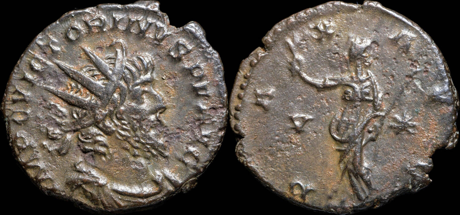 Roman Empire Victorinus Antoninianus Pax Avg Mm Gr Ma