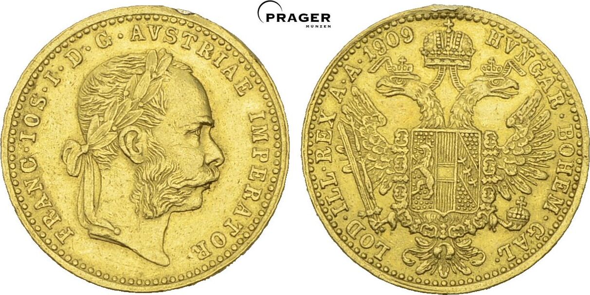 Österreich Dukat 1909 Franz Josef I Winz Henkelspur sehr schön