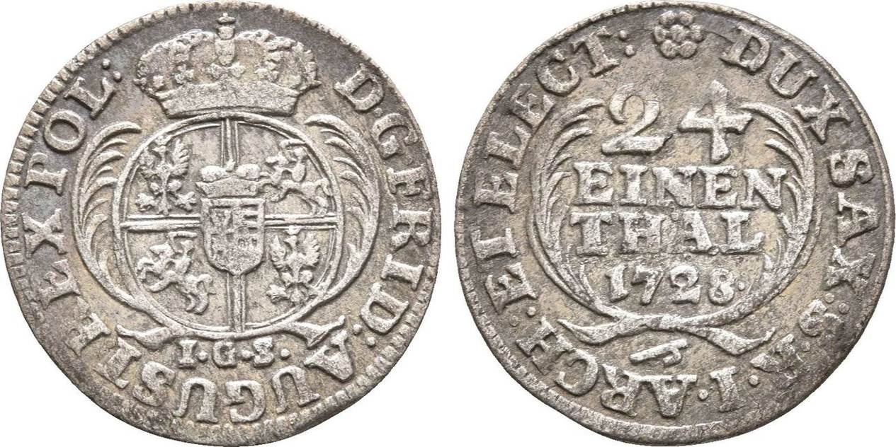 Sachsen 1 24 Taler 1728 IGS Friedrich August I 1694 1733 Ss MA Shops