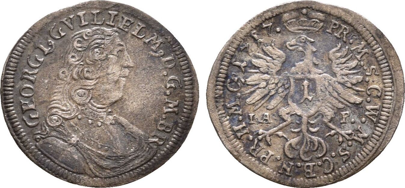 Brandenburg Bayreuth 1 Kreuzer 1717 Bayreuth Georg Wilhelm 1712 1726