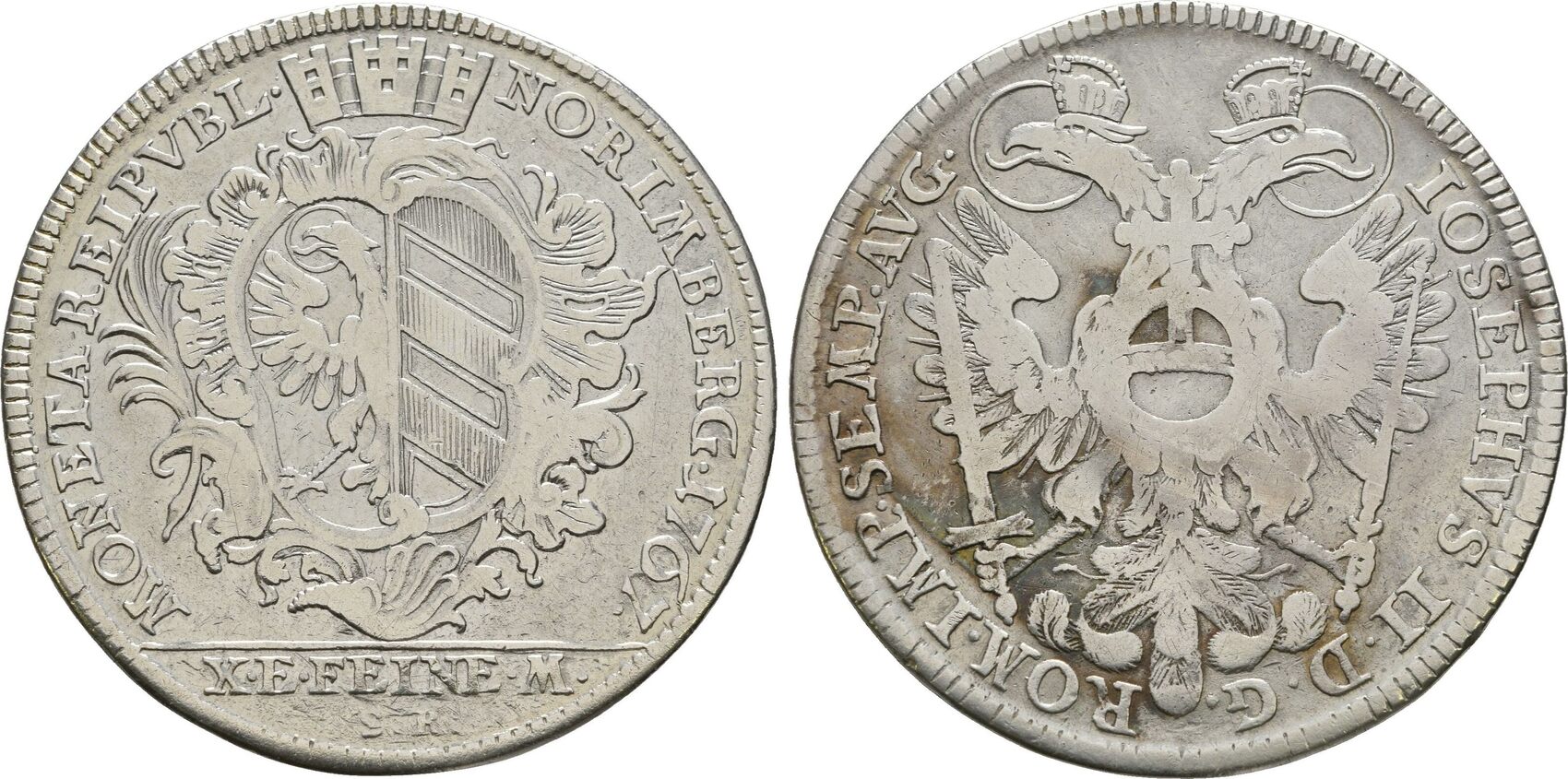 Nürnberg Stadt Taler mit Titel Joseph II 1767 SR ss MA Shops