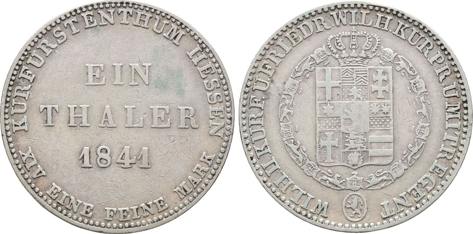 Hessen Kassel Taler 1841 Wilhelm II Und Friedrich Wilhelm 1831 1847