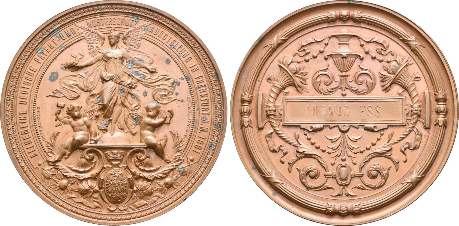 Frankfurt Stadt Bronzemedaille Von Giessenberg Scharff 1881 Vz St