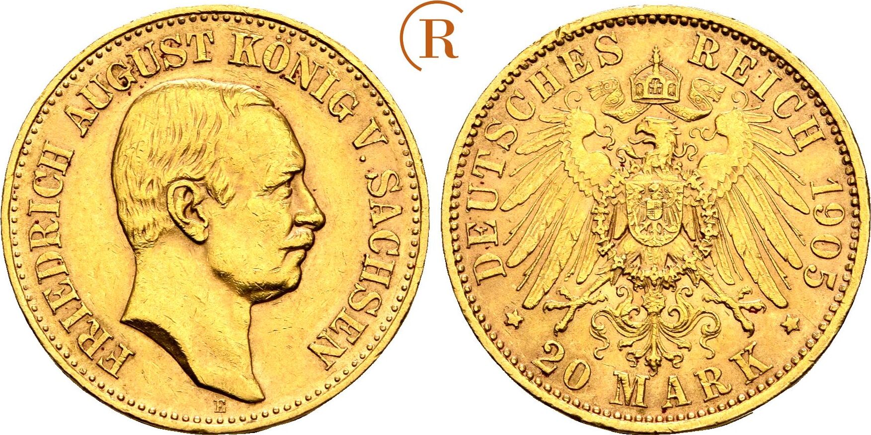 Kaiserreich Sachsen Mark Gold E Friedrich August Iii