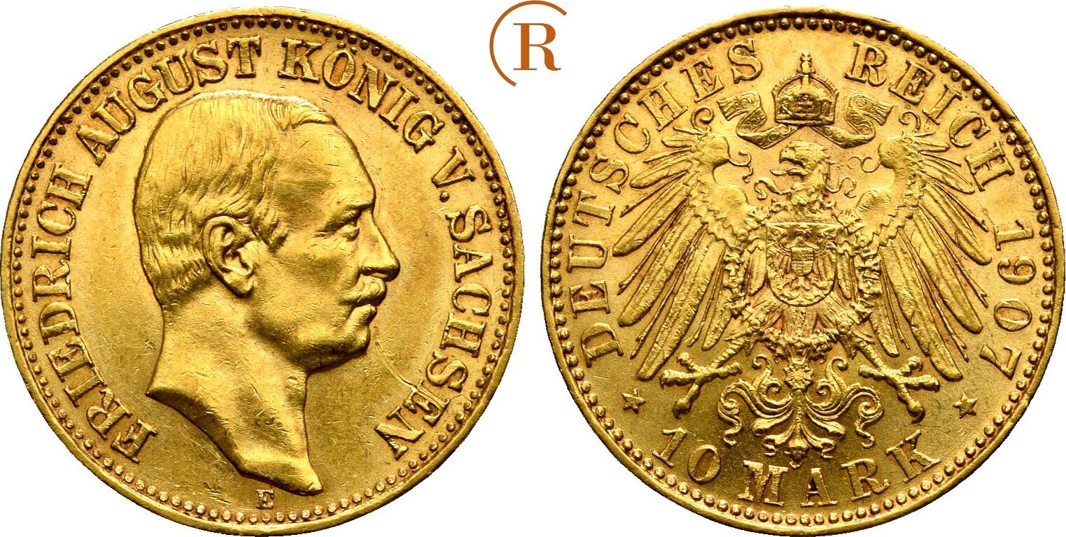 Kaiserreich Sachsen Mark Gold E Friedrich August Iii