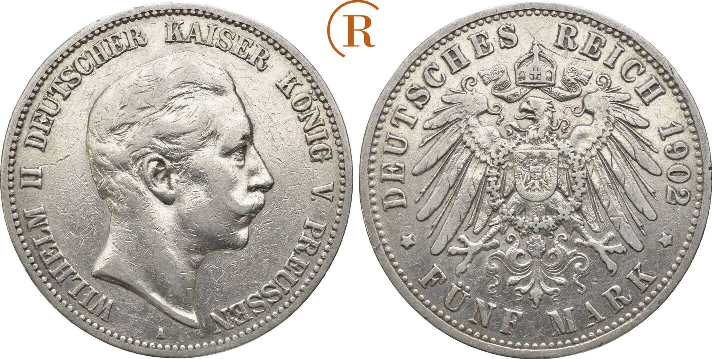 Kaiserreich Preussen 5 Mark 1902 A Wilhelm II 1888 1918 Ss MA Shops