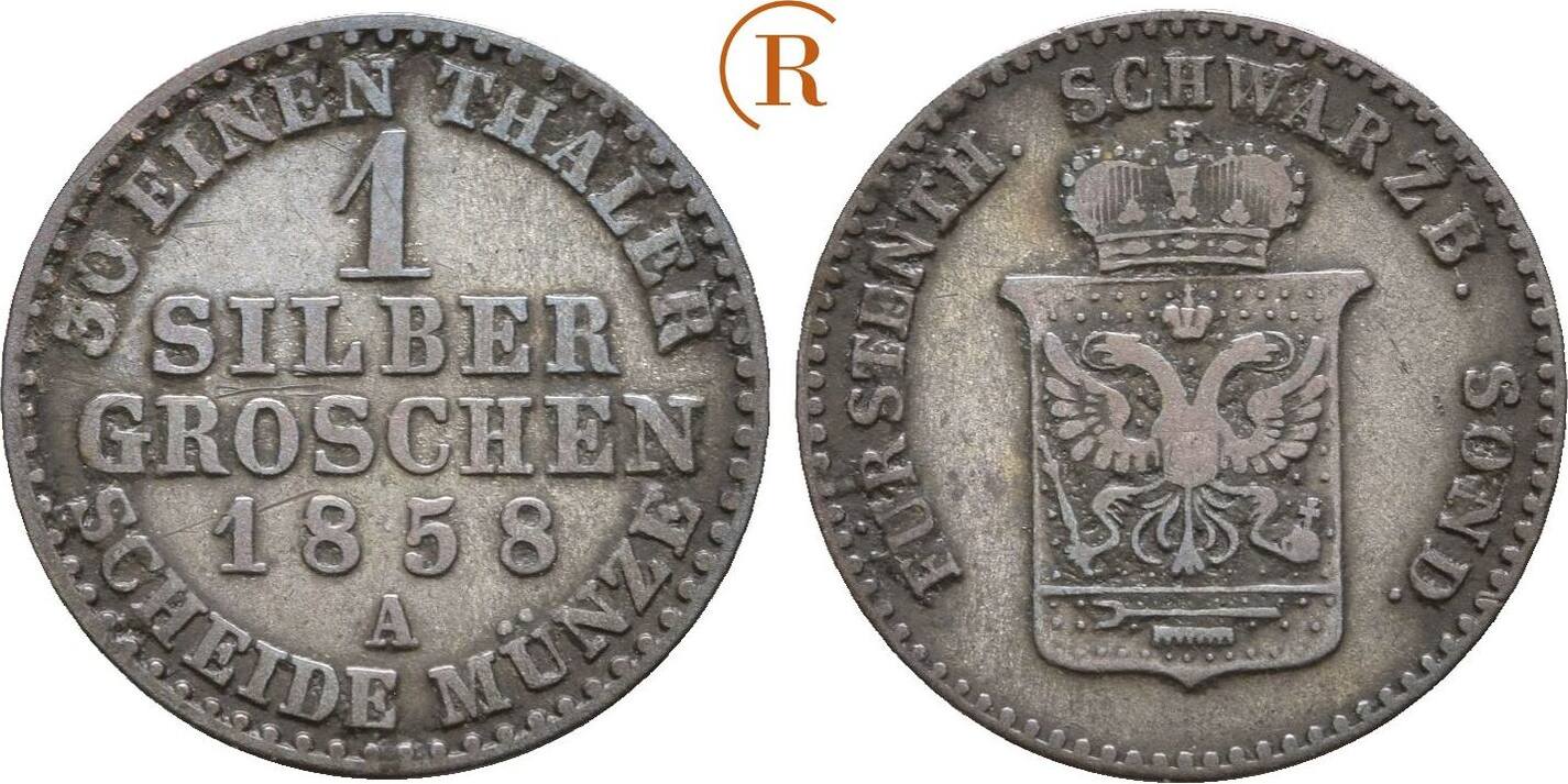 Schwarzburg Sondershausen 1 Silbergroschen 1858 A Günther Friedrich