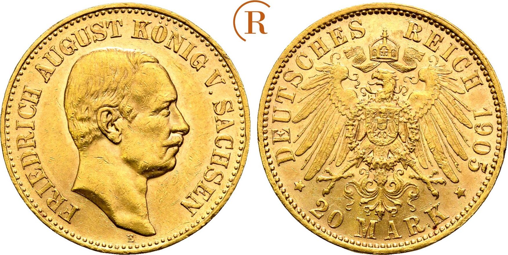 Kaiserreich Sachsen Mark Gold E Friedrich August Iii