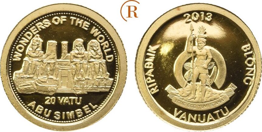 Vanuatu 20 Vatu Abu Simbel 0 5 Gramm Gold 2013 PP MA Shops