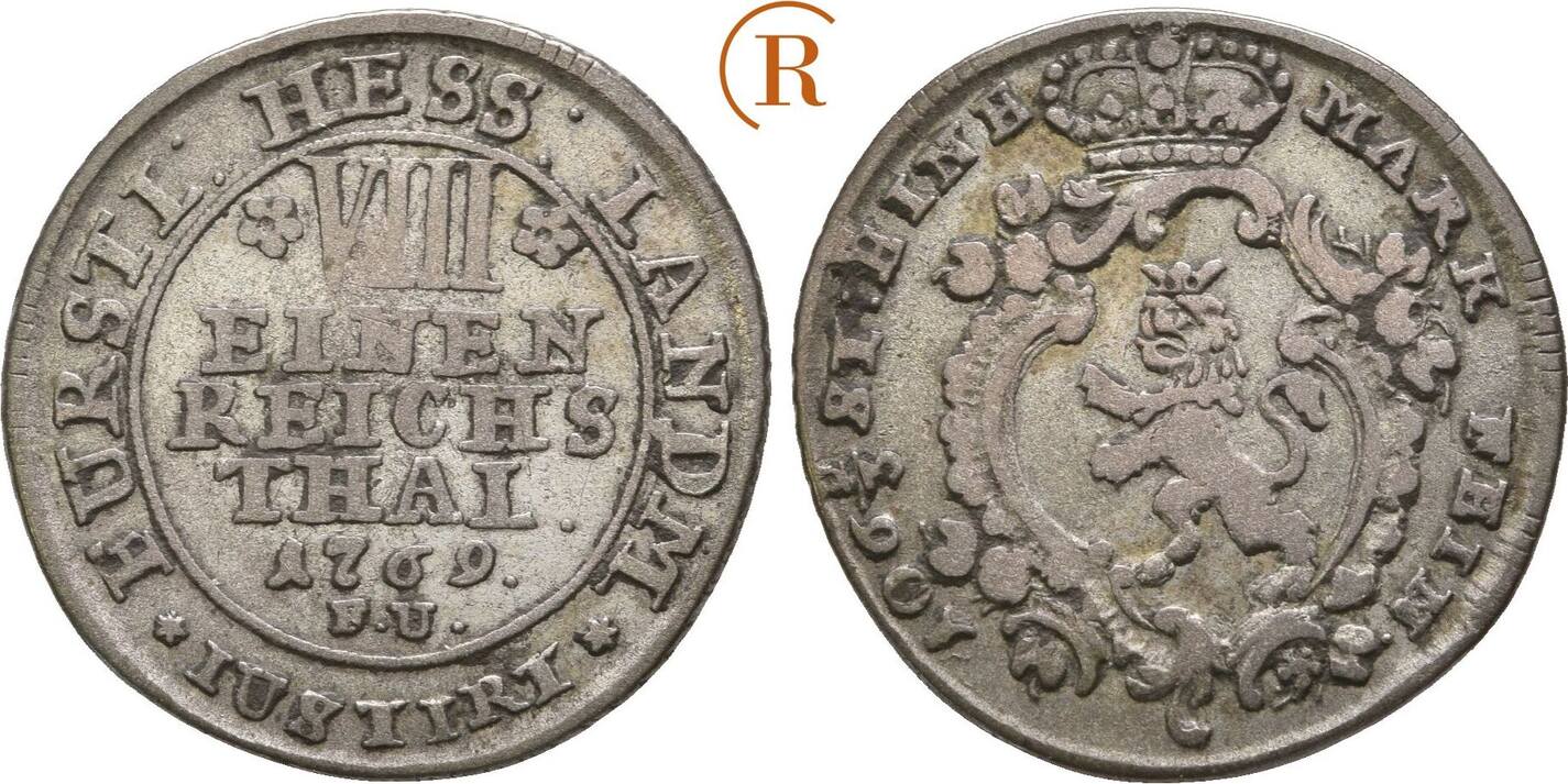 Hessen Kassel 1 8 Taler 1769 FU Friedrich II 1760 1785 Ss MA Shops