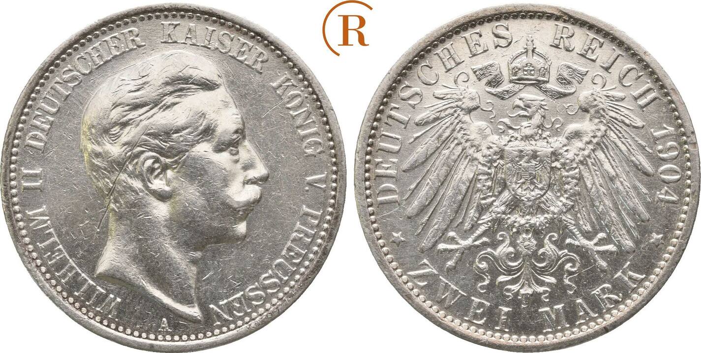 Kaiserreich Preussen 2 Mark 1904 A Wilhelm II 1888 1918 Ss Ss Vz