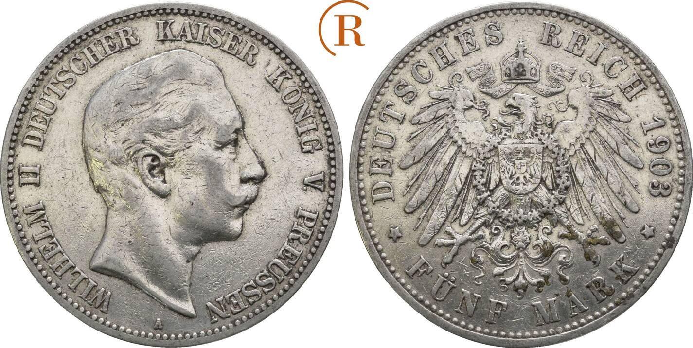 Kaiserreich Preussen 5 Mark 1903 A Wilhelm II 1891 1918 Ss MA Shops