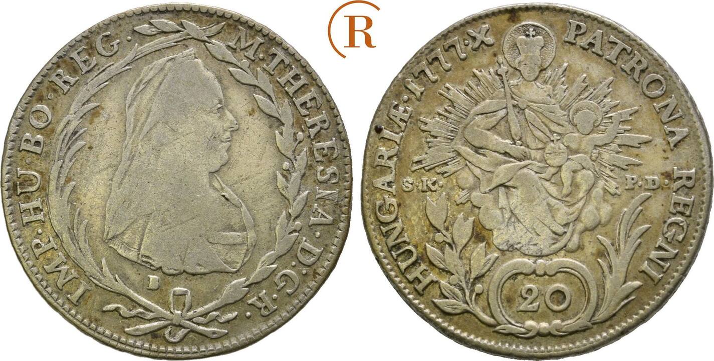 Habsburg 20 Kreuzer Kremnitz 1777 B Maria Theresia 1740 1780 Ss MA