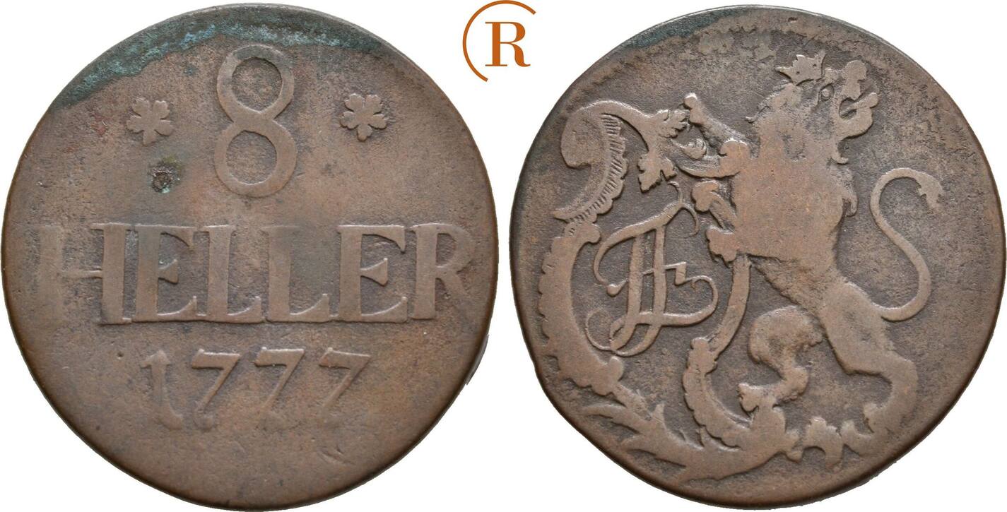 Hessen Kassel 8 Heller 1777 Friedrich II 1760 1785 Ss MA Shops