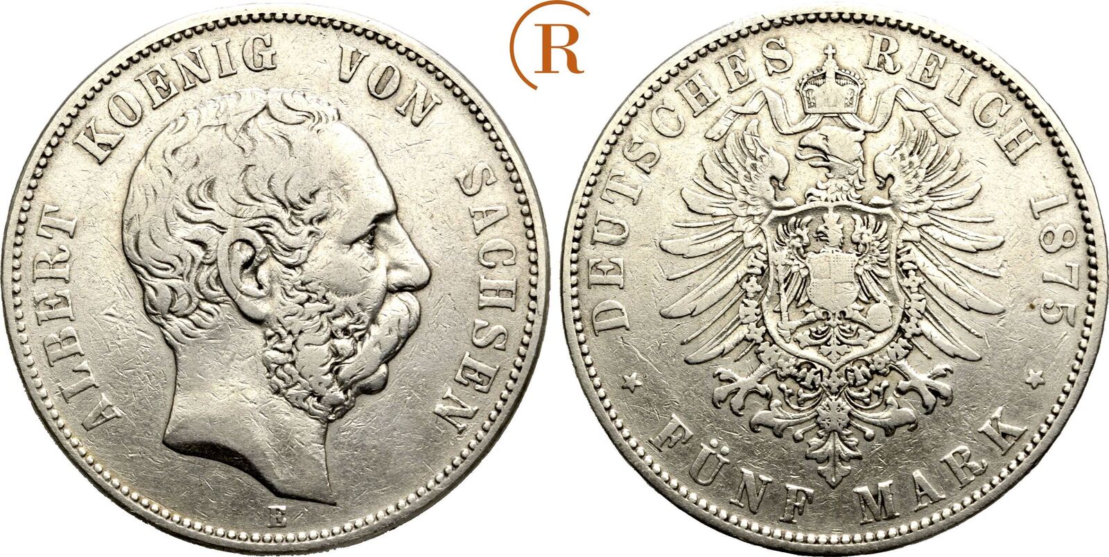 Kaiserreich Sachsen 5 Mark 1875 E Albert 1873 1902 Ss MA Shops