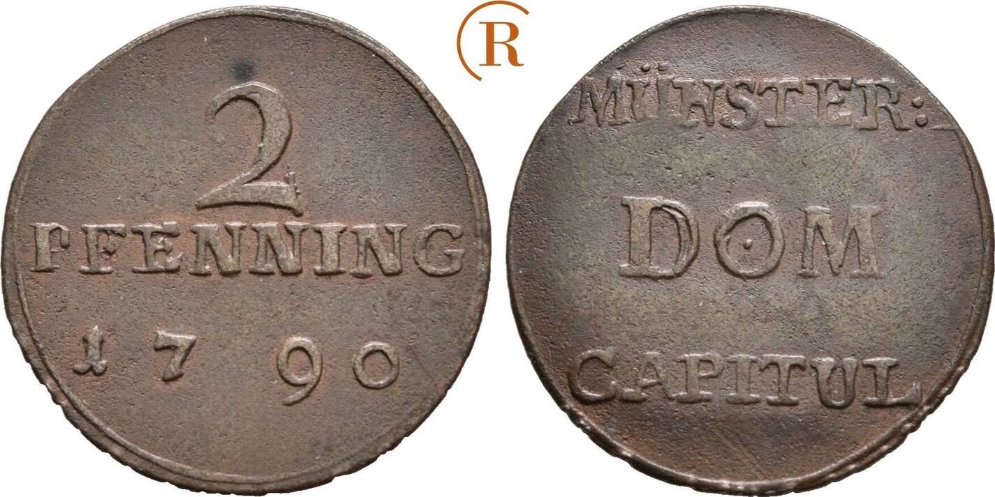 Münster Domkapitel 2 Pfennig 1790 f vz MA Shops