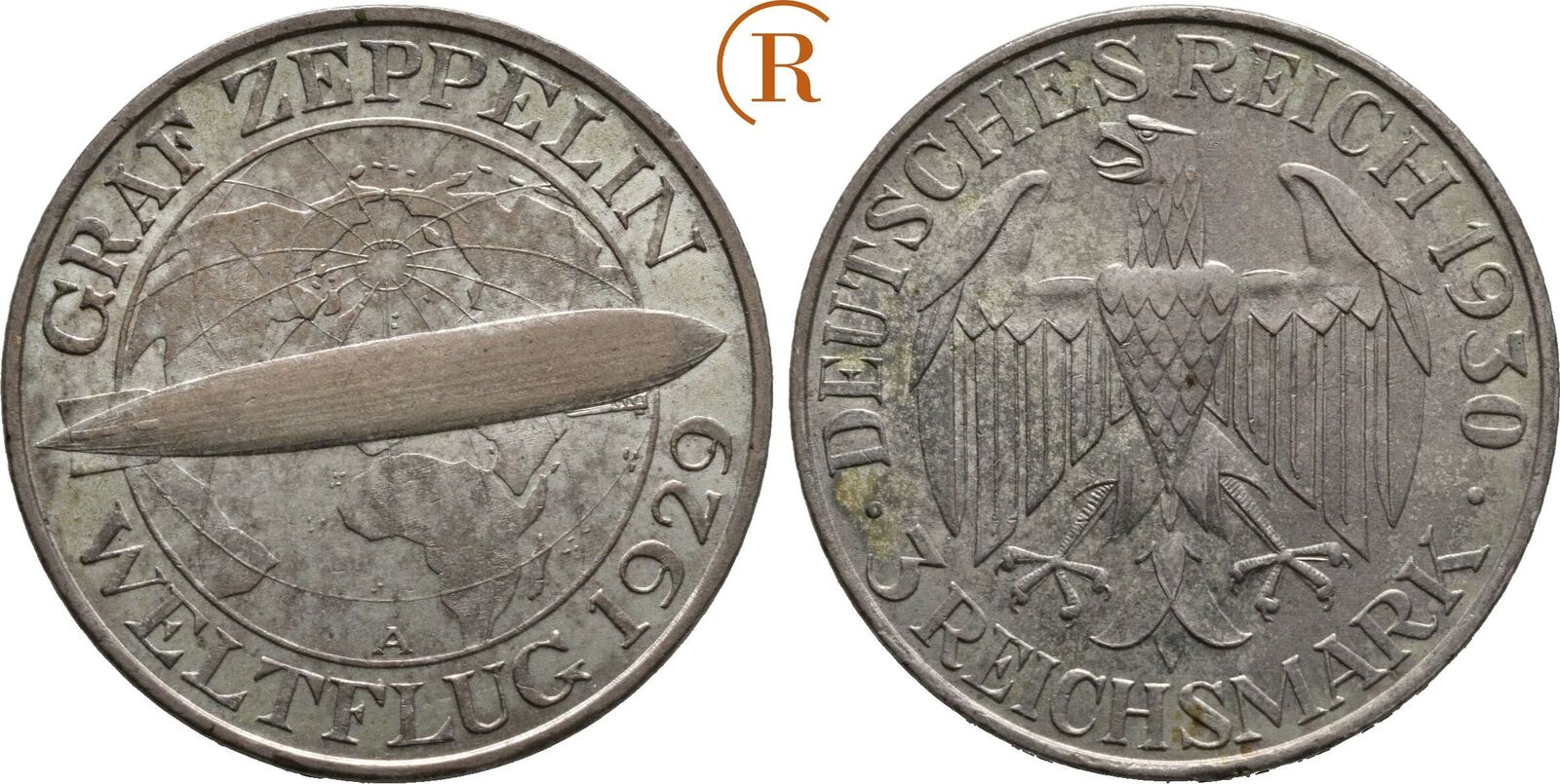 Weimarer Republik Reichsmark Zeppelin A Vz Ma Shops