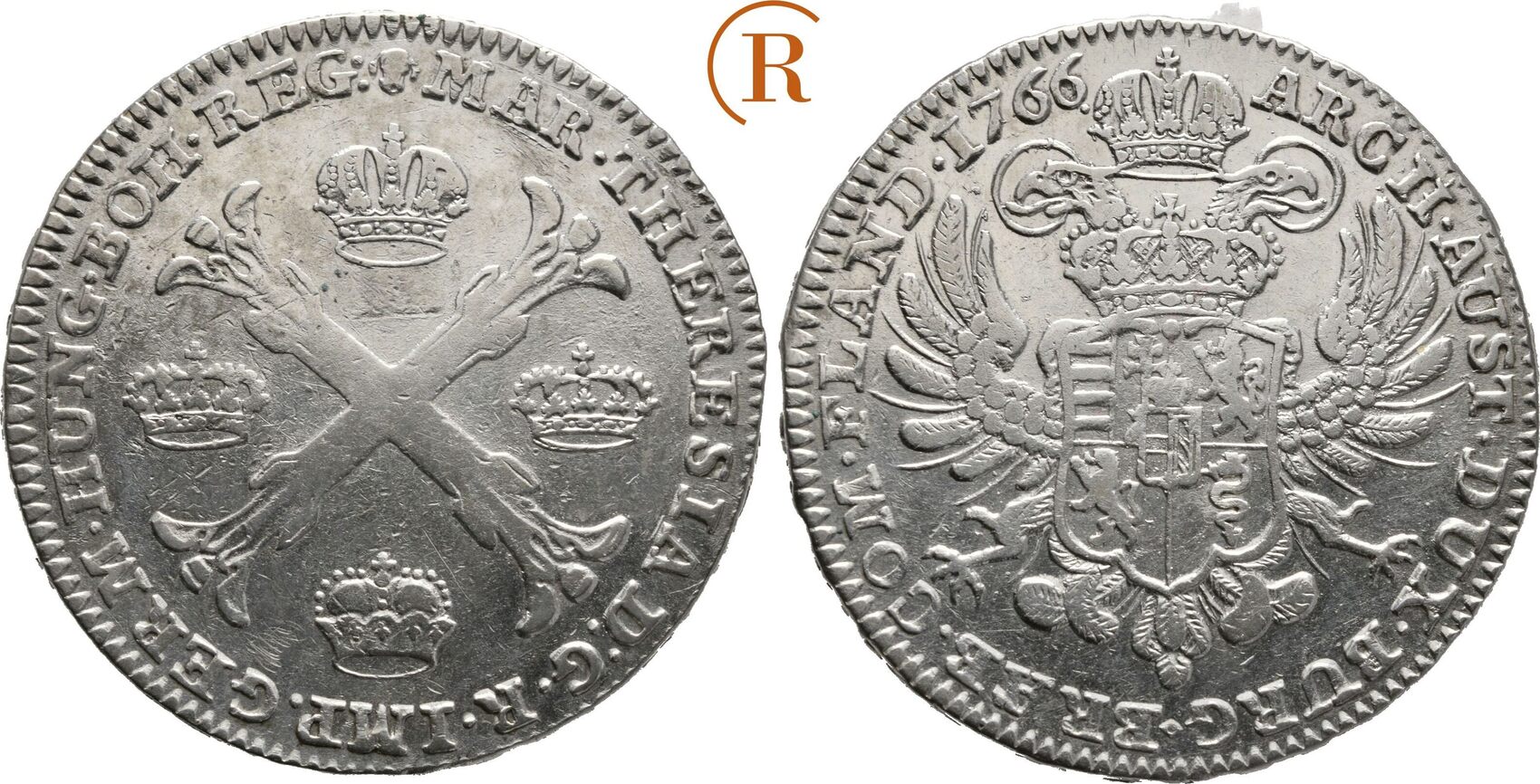 Habsburg Kronentaler BRüssel 1766 Maria Theresia 1740 1780 ss MA