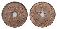 BELGISCH-Kongo: Leopold II, 1865-1909. 2 Centimes