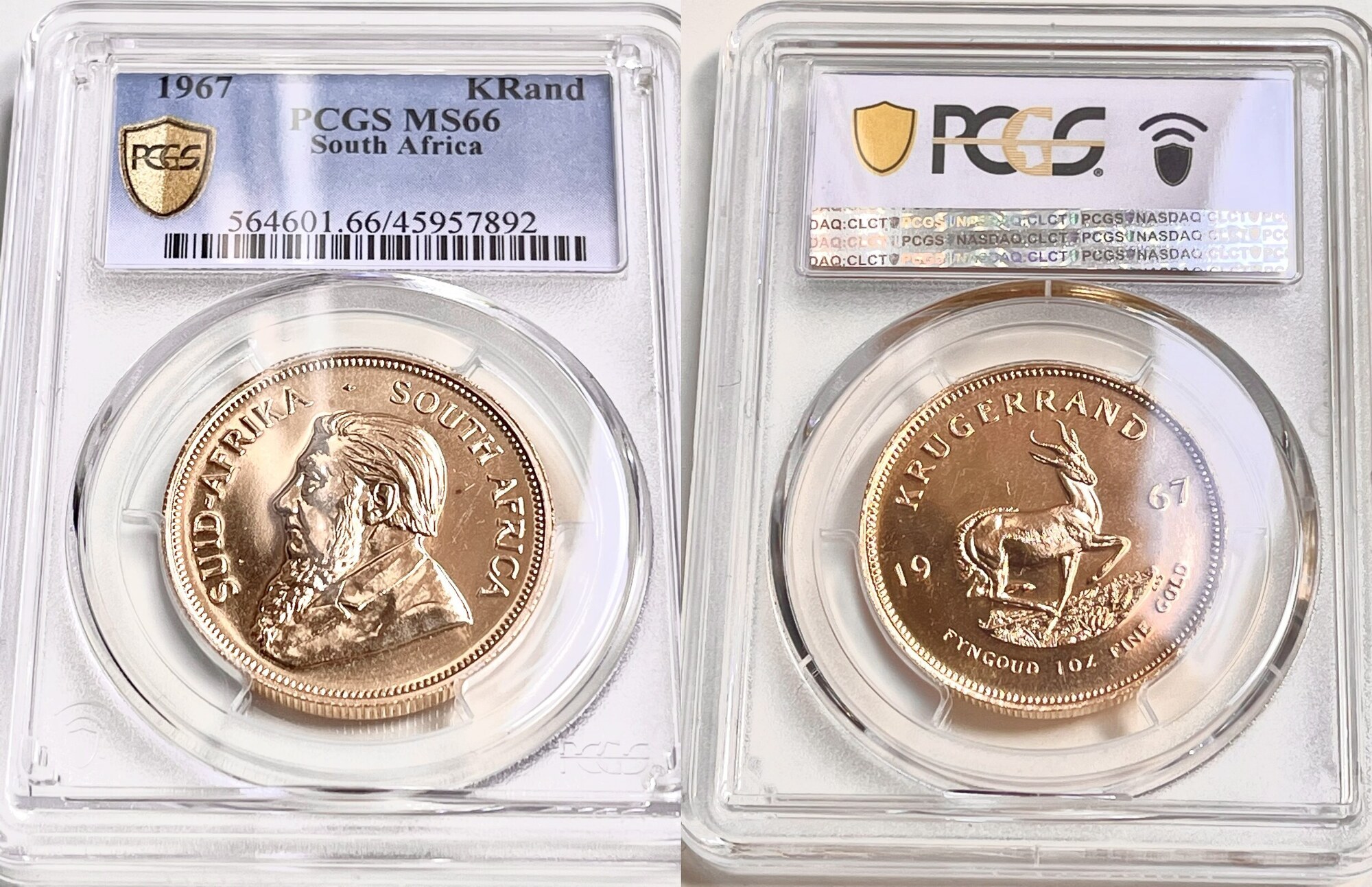 South Africa KRand Krügerrand 1 oz 1967 PCGS MS66 MA Shops